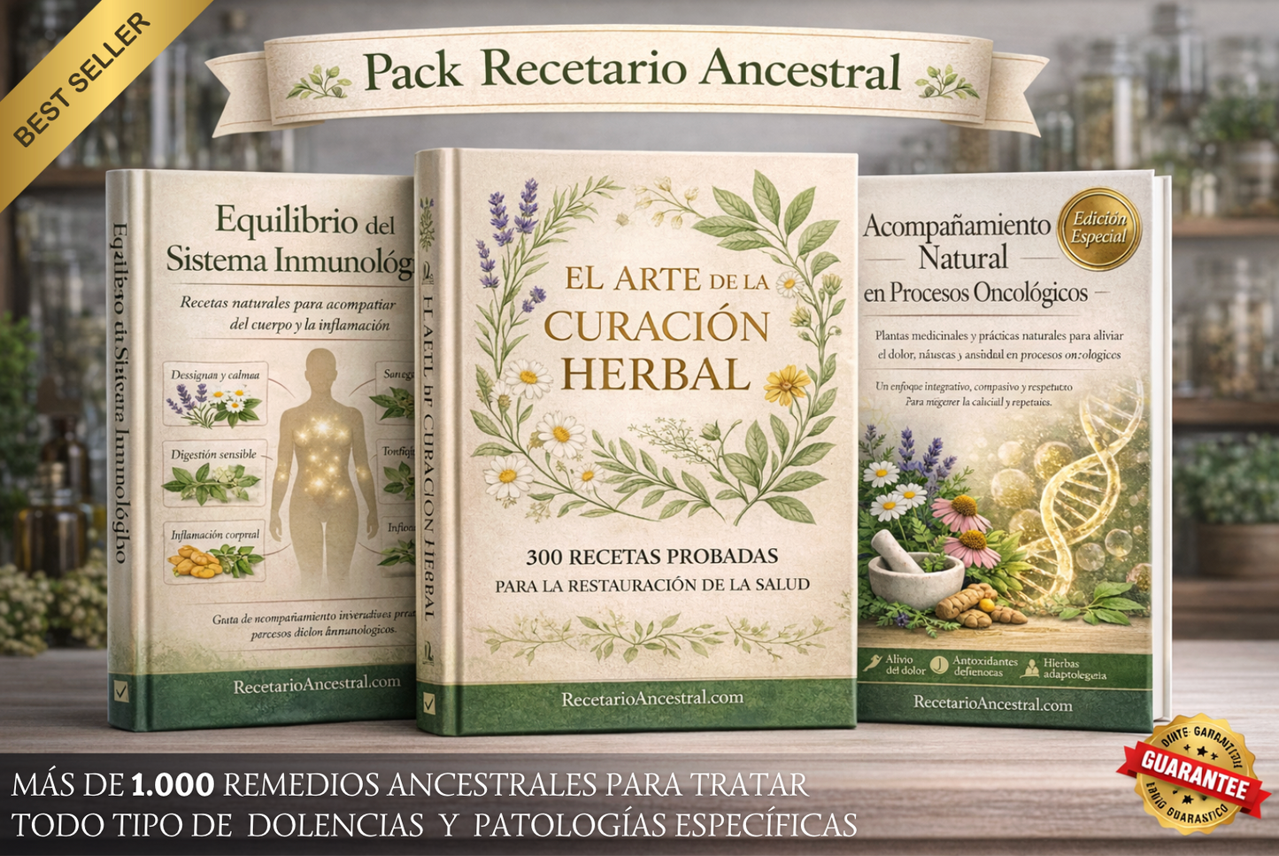 Pack Recetario Ancestral – 3 Libros Clave + Más de 1.000 Remedios Naturales + 10 Bonus 🎁